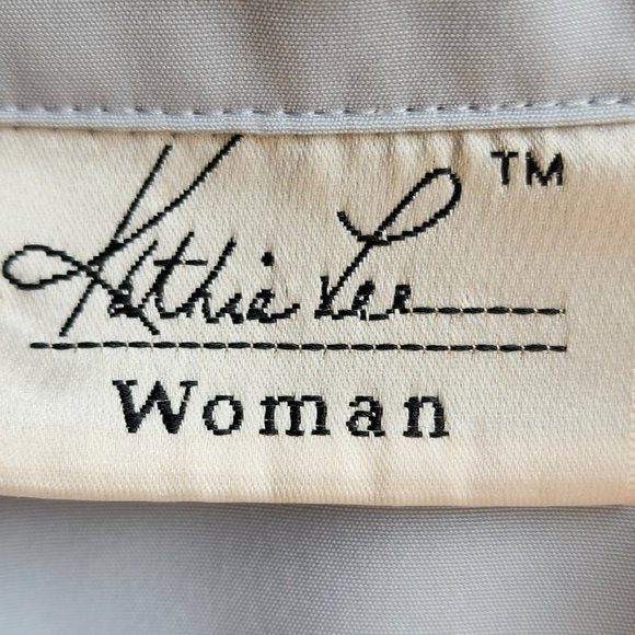Kathie Lee Collection Vintage Blue Shortsleeve Button Down Blouse Size 22W/24W - Picture 8 of 14